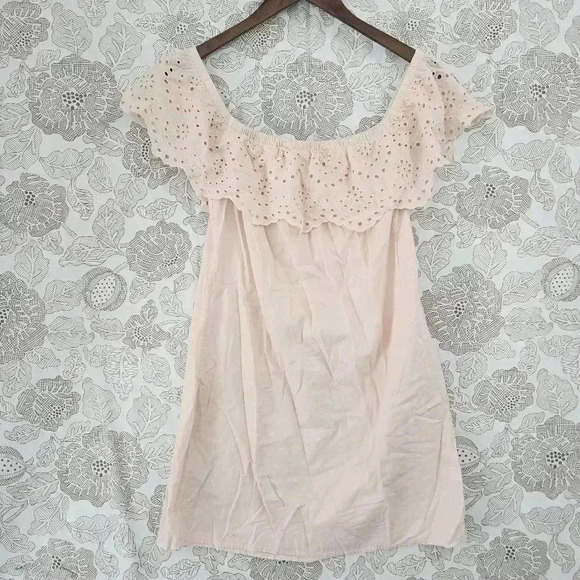 Express Boat neck Ruffle Cut out Mini Dress M - Picture 1 of 7